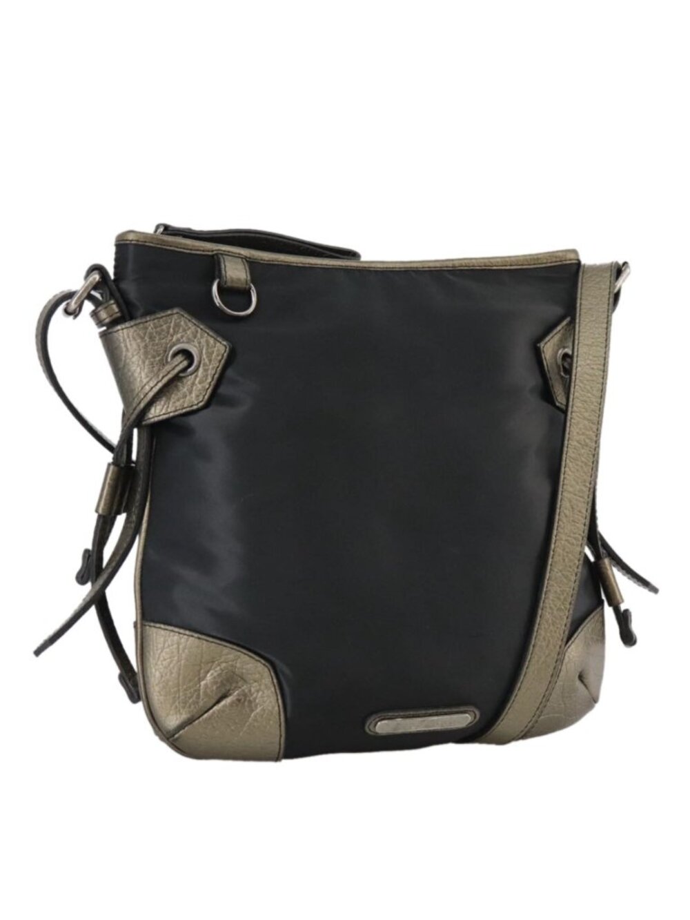 BURBERRY Shoulder Bag Nylon Leather Black